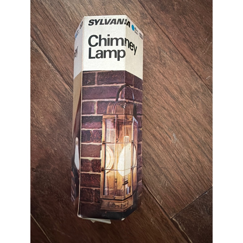 Sylvania Chimney Lamp 60 Watt White Blue Dot Vintage Decorative Light Bulb New